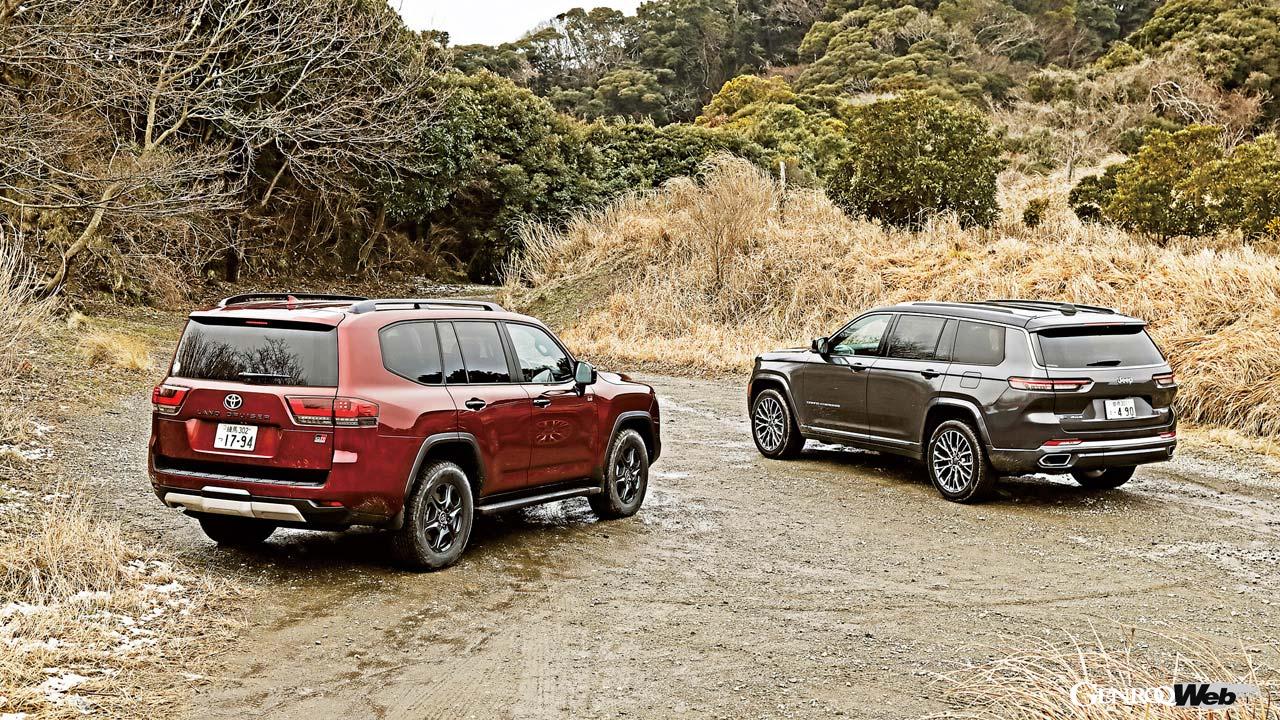 ジープ グランドチェロキー Lとトヨタ ランドクルーザー GRスポーツのリヤスタイル