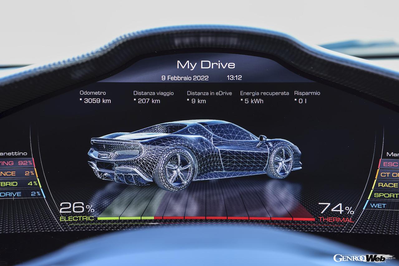 フェラーリ 296 GTBのメーターディスプレイ