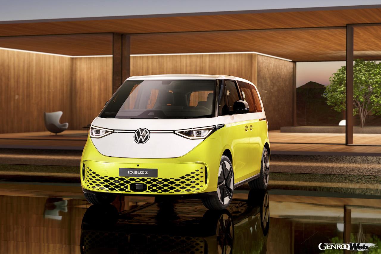 フォルクスワーゲンの新型EV、ID. Buzzのフロントビュー