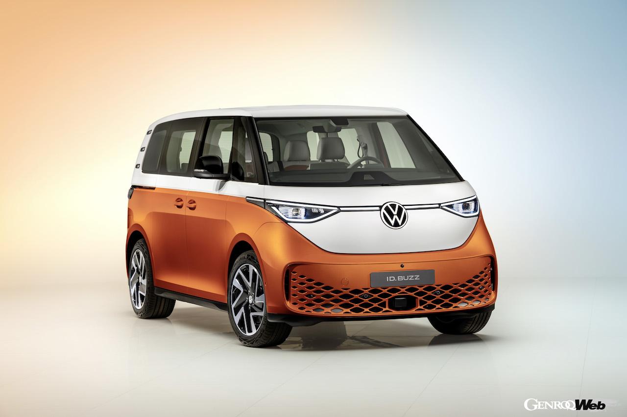 フォルクスワーゲンの新型EV、ID. Buzzのフロントビュー