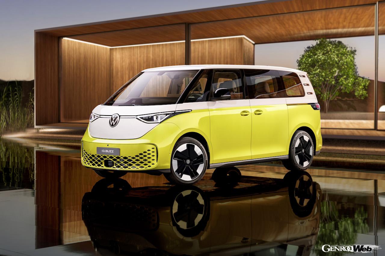 フォルクスワーゲンの新型EV、ID. Buzzのフロントビュー