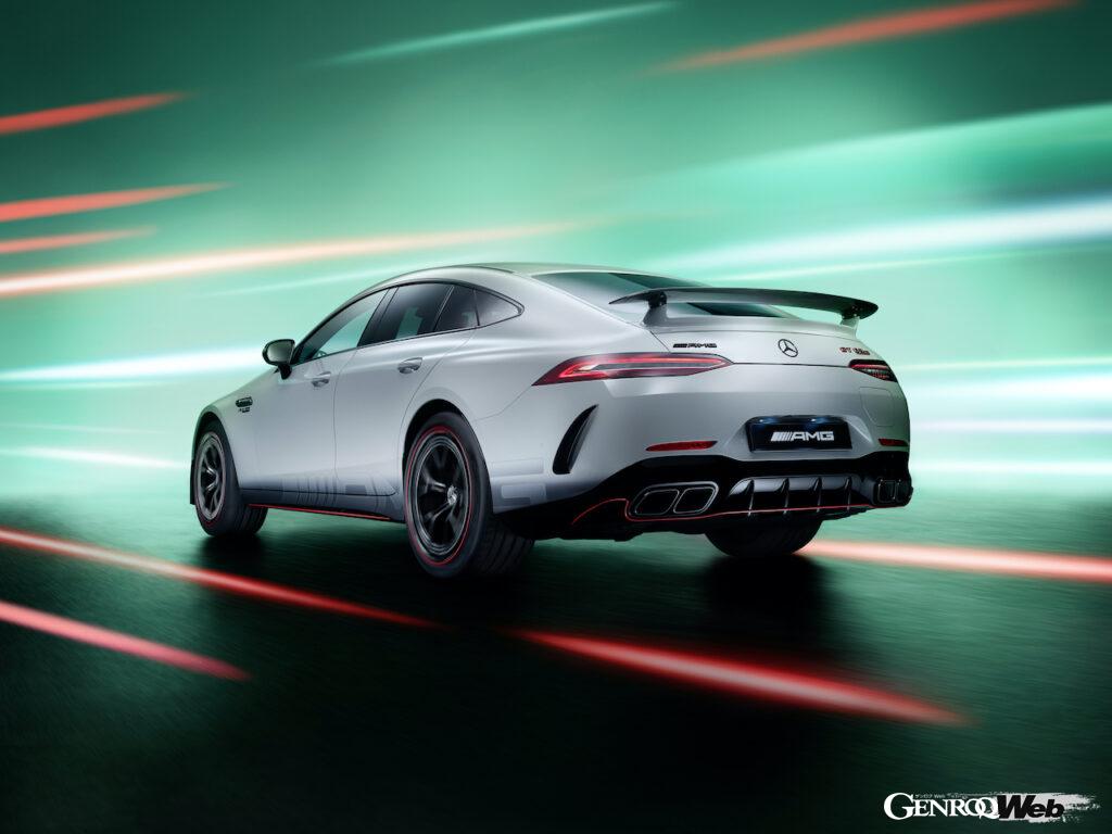 ベースとなった「メルセデスAMG GT 63 S E パフォーマンス」は、F1で培われたハイブリッドパワートレインを搭載。今回のモデルは、“F1由来”の技術をアピールするスペシャルエディションとなる。