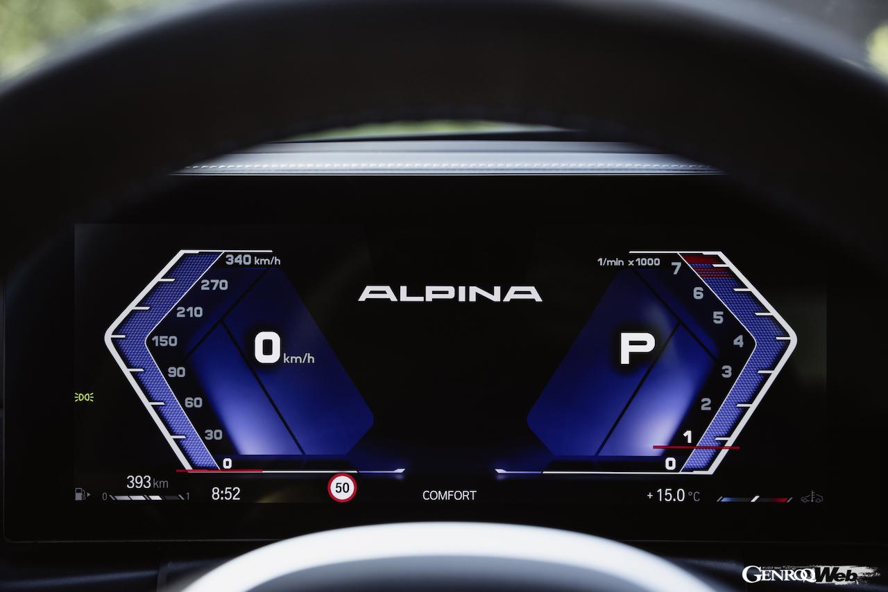 アルピナの改良新型B3リムジン。メーターディスプレイ