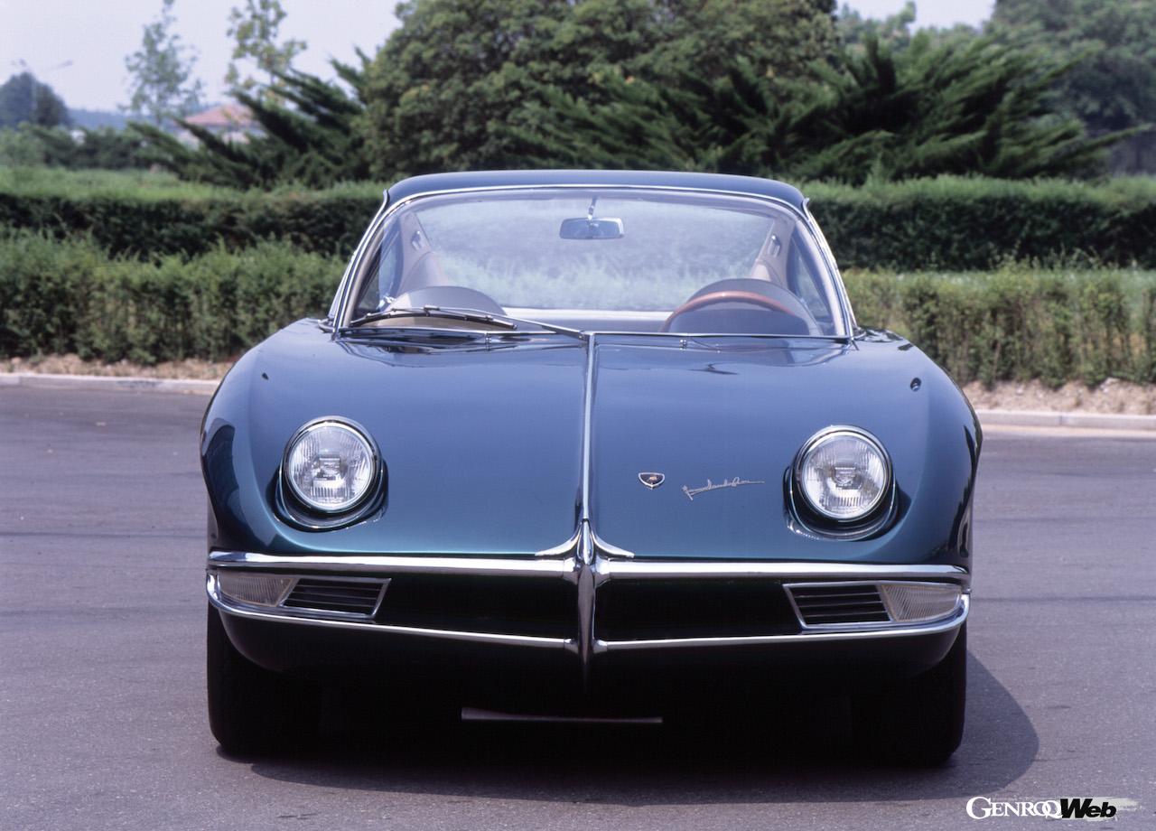 ランボルギーニの最初のプロトタイプ、350GTV。フロント。ライト開