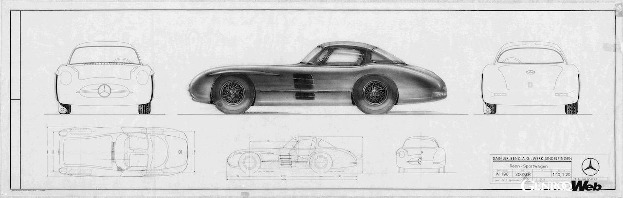 メルセデス・ベンツ 300 SLR ウーレンハウト クーペの設計図