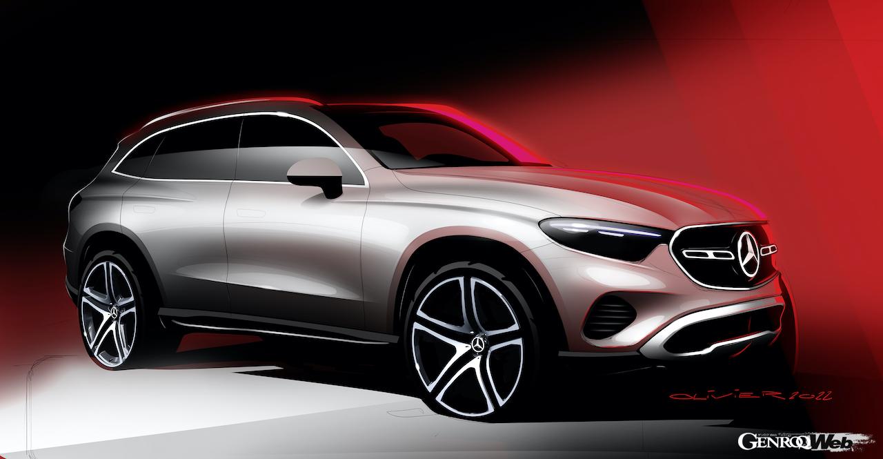 新型メルセデス・ベンツ GLCクラスのデザインスケッチ。
