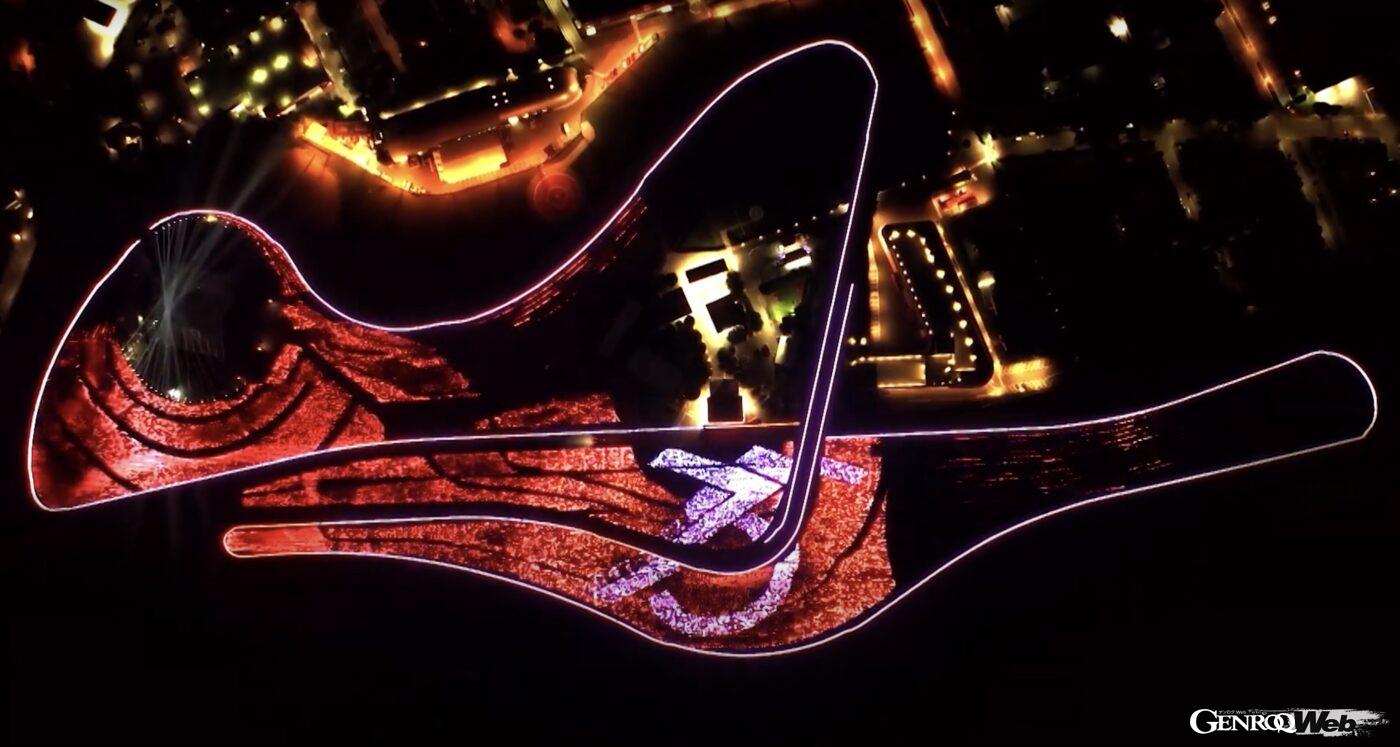 6月15日にフィオラーノ・サーキットで行われたフェラーリ創業75年を祝うライティングショー