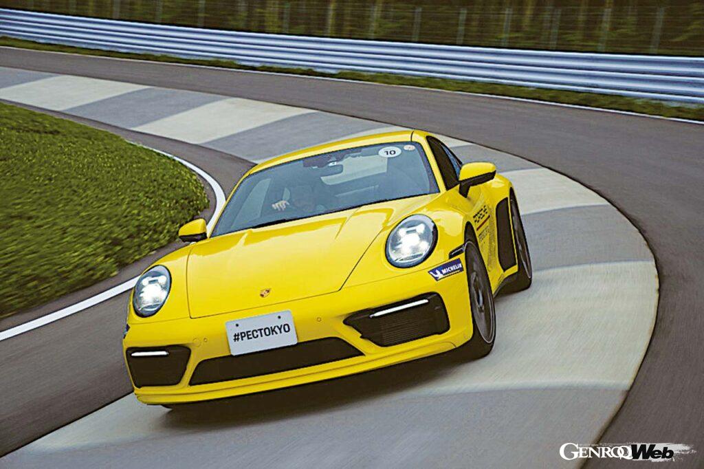 PEC東京の2.1kmの周回路にはノルトシュライフェのカルーセルやアメリカのラグナ・セカのS字コーナーであるコークスクリューを再現したコーナーもあり、ドライビングを楽しめる。