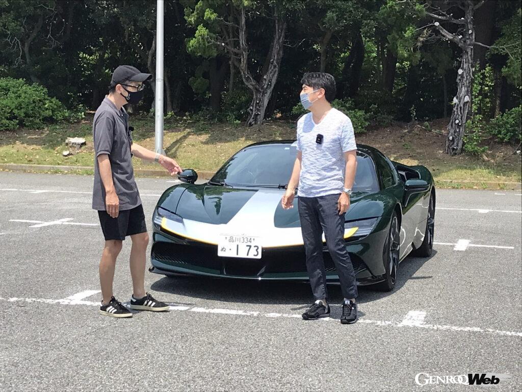 ウナ丼×GENROQコラボ第3弾！ フェラーリ SF90 ストラダーレとウナ丼、ゲン編集長