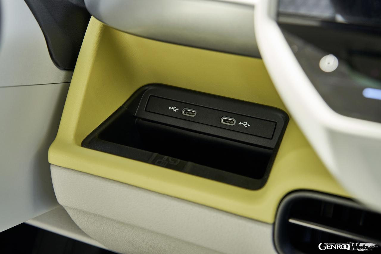 フォルクスワーゲン ID.BuzzのUSB-Cポート。ダッシュボード