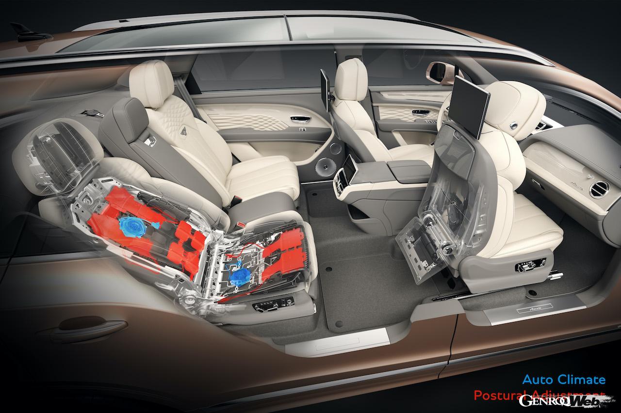 ベントレー ベンテイガ EWBのリヤシートに搭載された「エアラインシートスペシフィケーション」