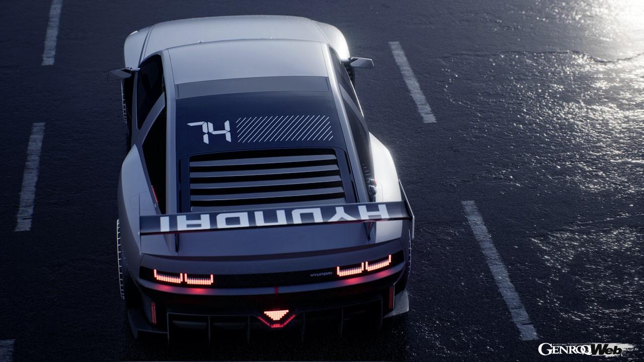 水素ハイブリッド「ヒョンデ N ビジョン 74」のエクステリア