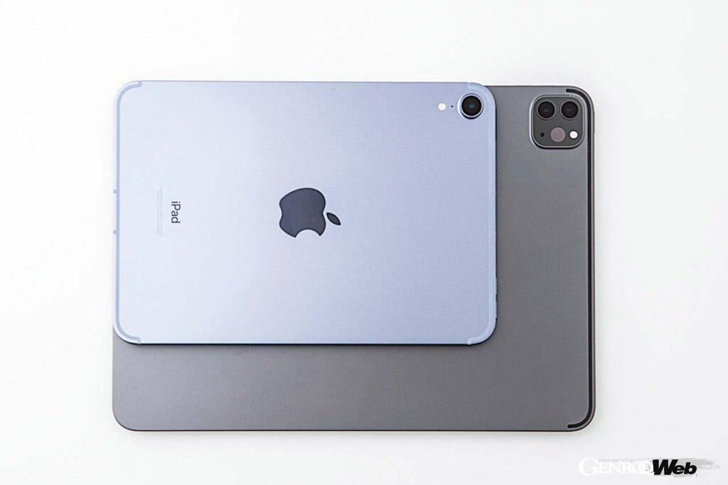 11インチのiPad Proと8.3インチのiPad miniを比較すると、大きさの違いは明確だ。iPad miniの重量はWi-Fiモデルが293g、Wi-Fi+Cellularモデルが297gとなる。