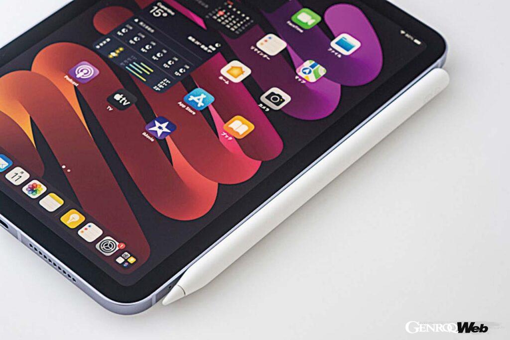 第6世代になり、初めて第2世代のApple Pencilに対応した。マグネットでiPad mini本体の右側面に取り付ければワイヤレス充電が始まる。