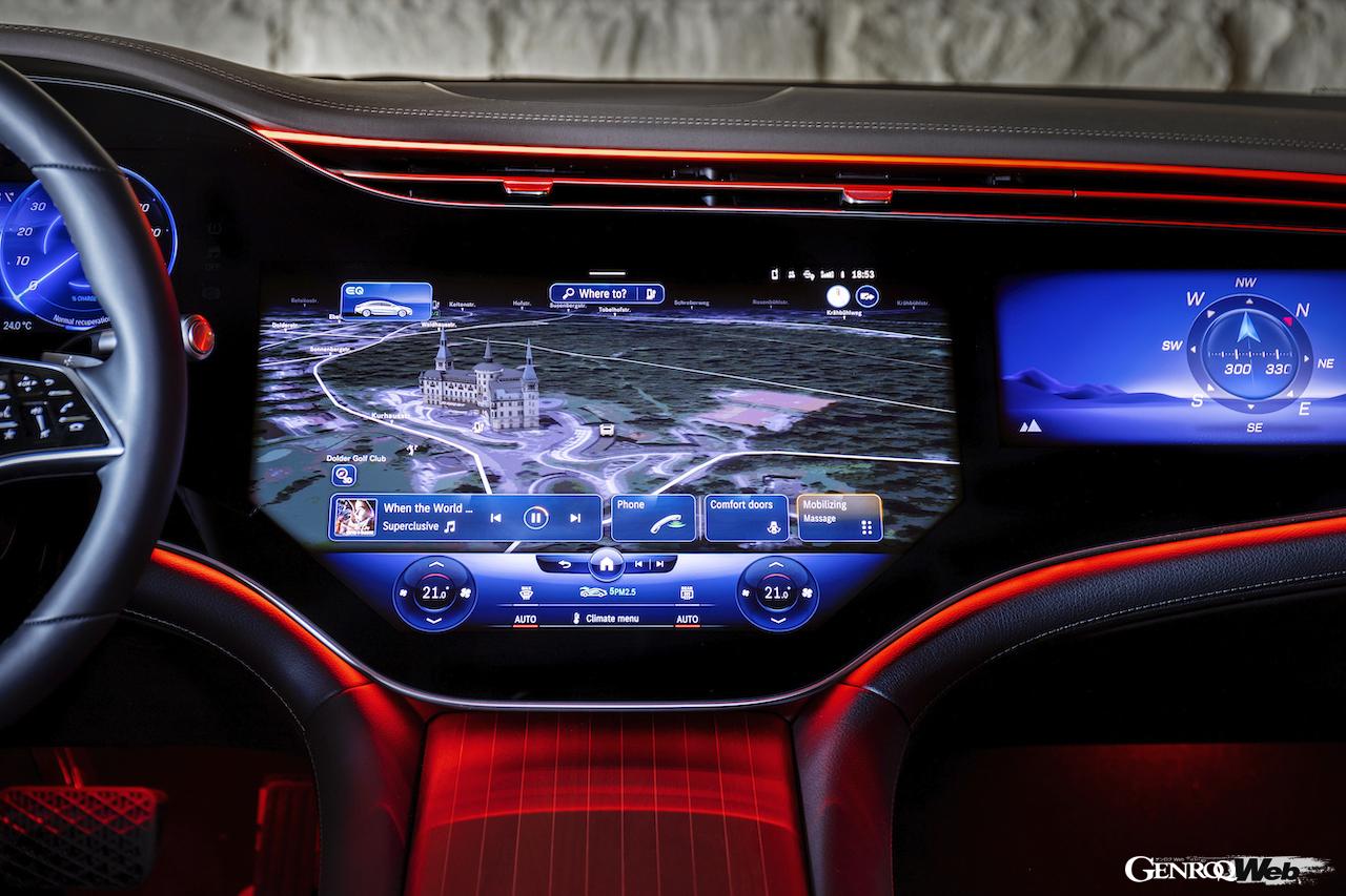 メルセデス・ベンツEQSのセンターディスプレイ