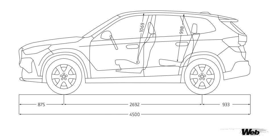 BMW X1のディメンション。室内高