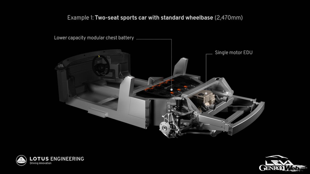 ロータスは、現在電自動車用プラットフォームを3種、エミーラなどで導入されている内燃機関用プラットフォームを1種展開。これらのプラットフォームを活用した車両開発を、ロータス・エンジニアリングはサポートしている。