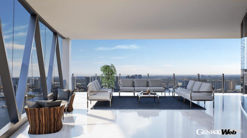 贅を尽くした居住空間を提供する、マイアミに建設中の「ベントレーレジデンス」。