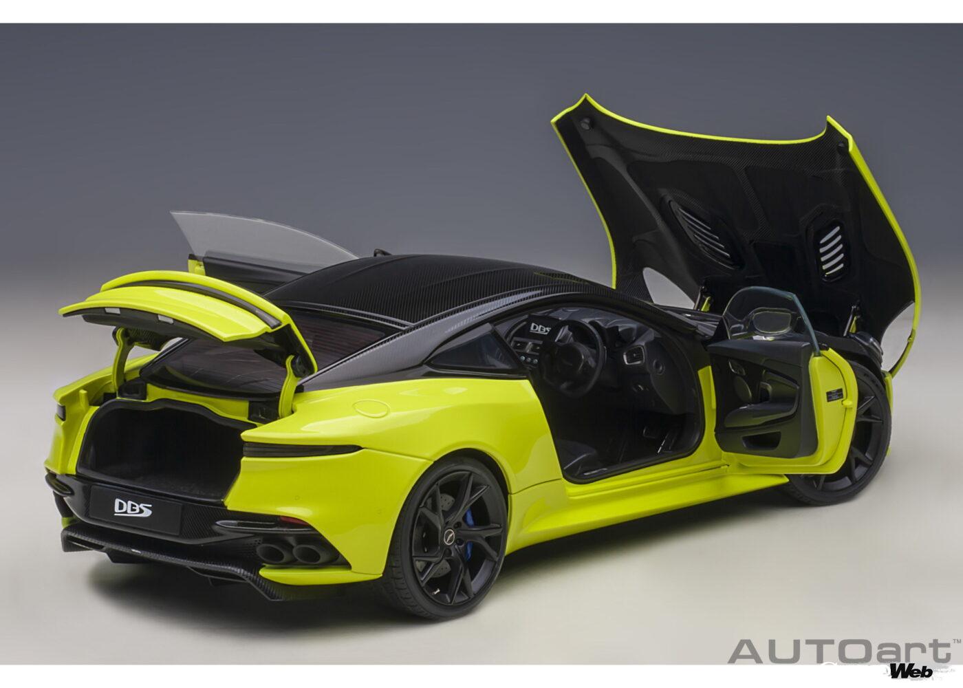 1/18 アストンマーティン DBS スーパーレッジェーラ(全4色) メタリック・ライムグリーン/メタリック・ダークブルー/ハイパー・レッド/ブラック 価格:2万8600円(税込)