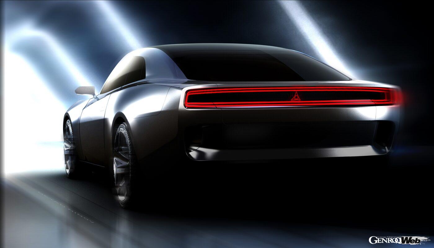 ダッジ チャージャー デイトナ SRT コンセプトのデザインスケッチ。リヤビュー