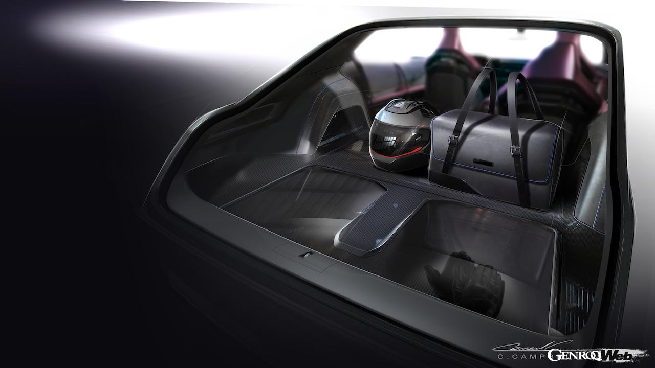 ダッジ チャージャー デイトナ SRT コンセプトのデザインスケッチ。リヤコンパートメント