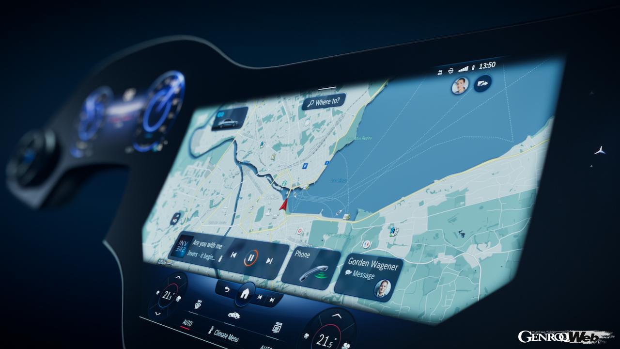 メルセデス・ベンツのMBUXハイパースクリーン。ディスプレイ表面