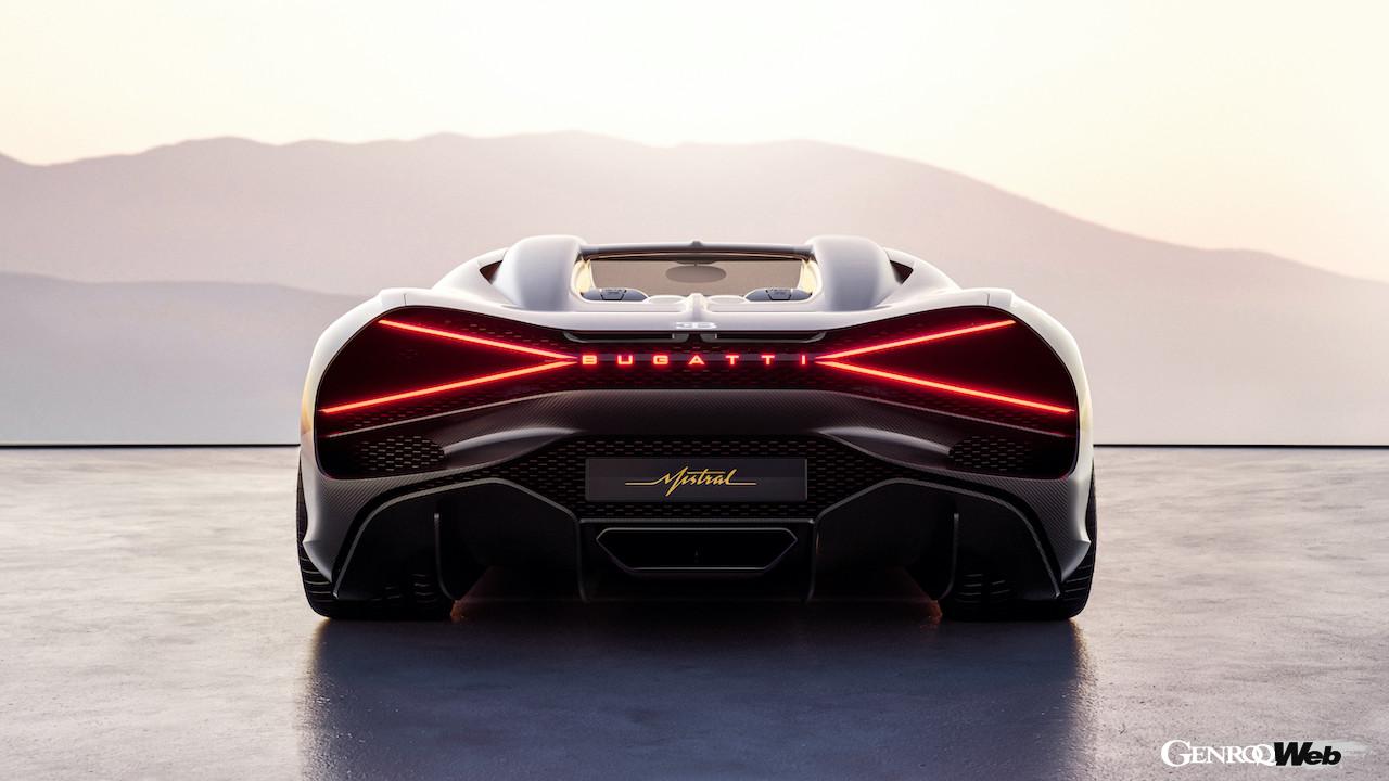 ブガッティ最後のW16気筒モデル「ブガッティ W16 ミストラル」のエクステリア。