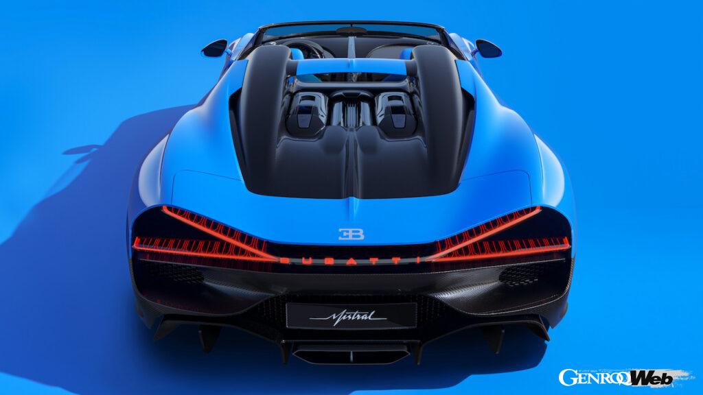 ブガッティ最後のW16気筒モデル「ブガッティ W16 ミストラル」のエクステリア。