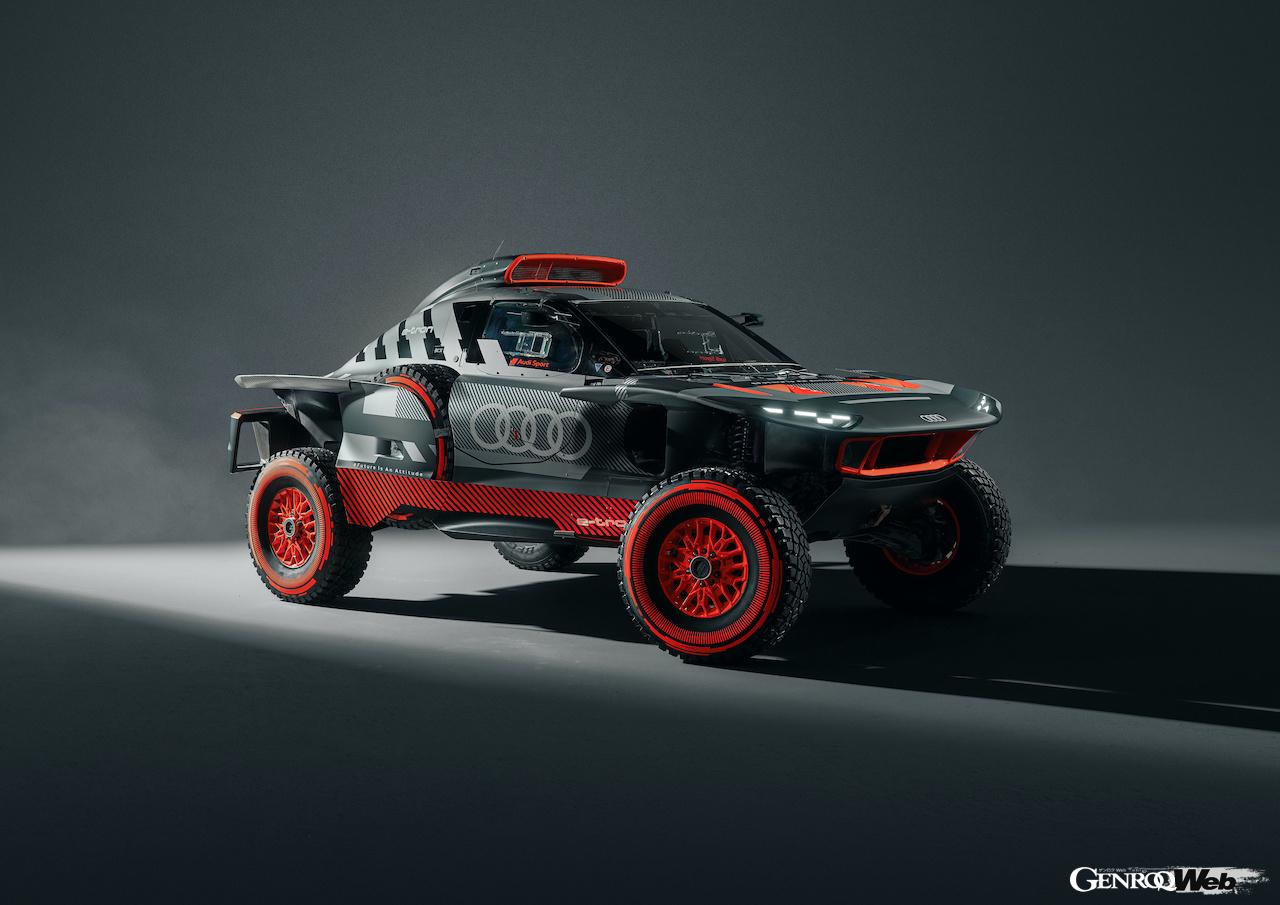 空力が大幅に進化したラリーレイド用電動プロトタイプバギー「アウディ RS Q e-tron E2」。