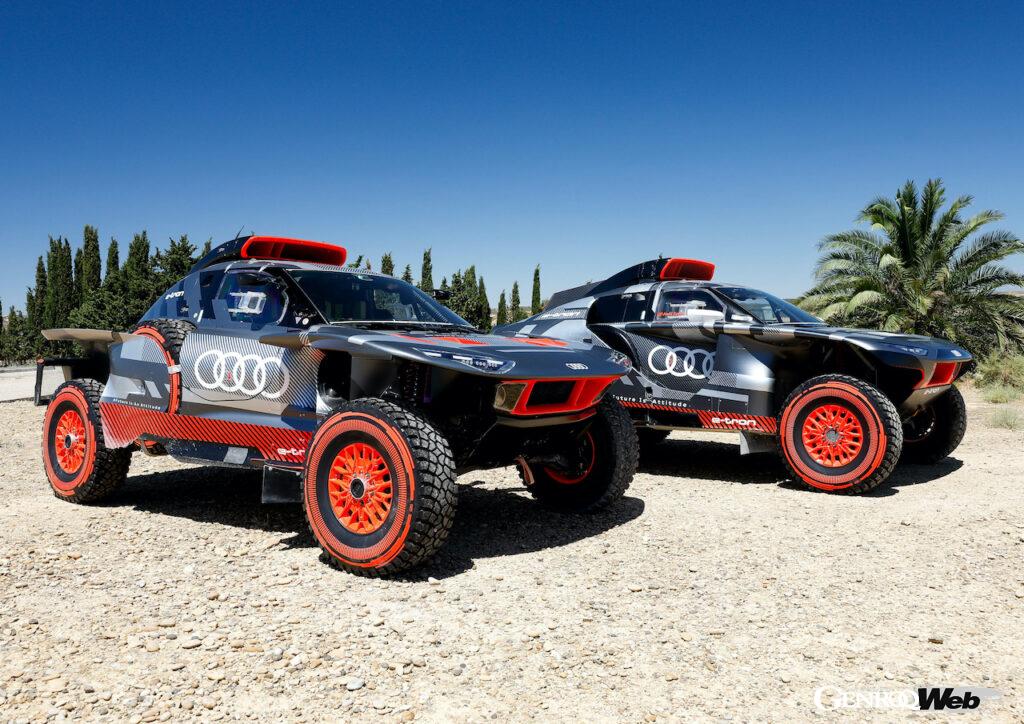 「アウディ RS Q e-tron」から大幅な進化を果たした、「アウディ RS Q e-tron E2」。