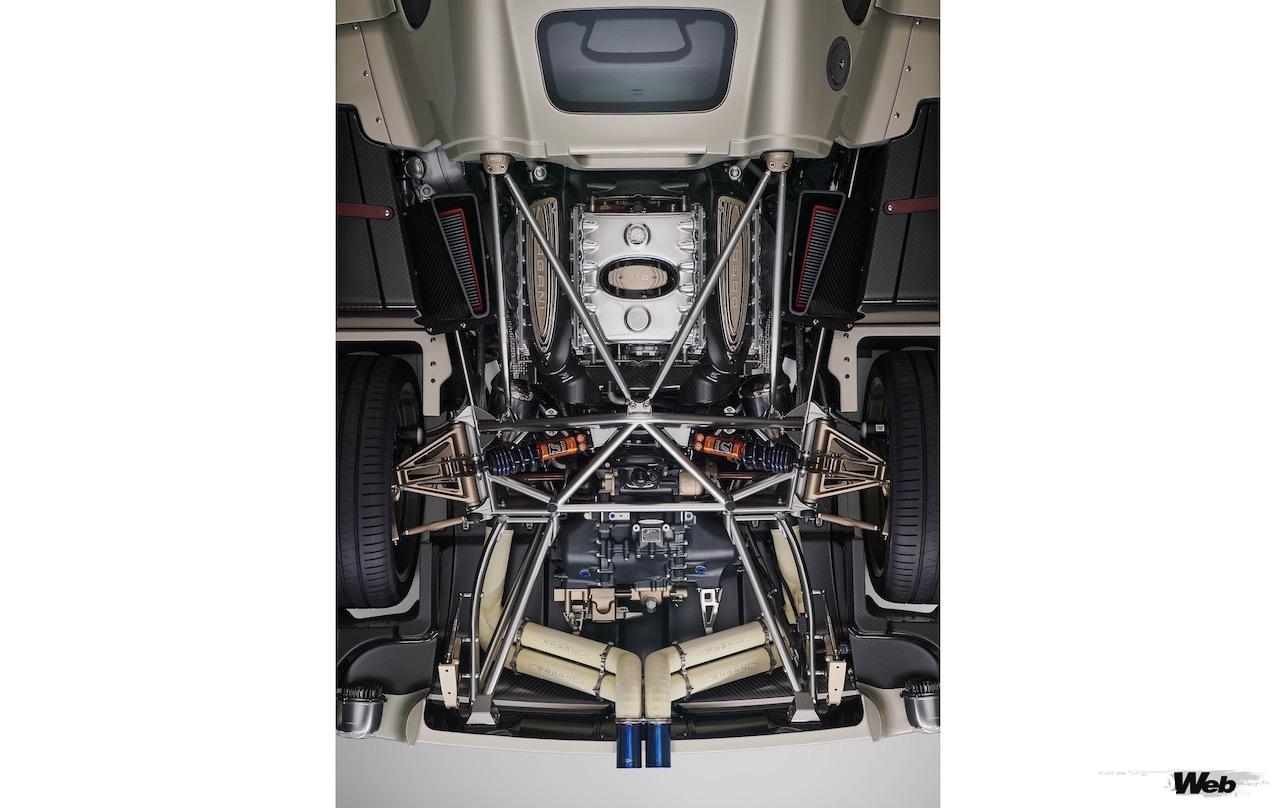 パガーニ・アウトモビリの最新ハイパースポーツ「ユートピア」のメルセデスAMG製6.0リッターV12エンジン。