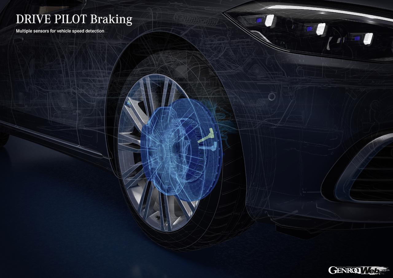 「ドライブパイロット」に搭載された、多くのセンサー類。