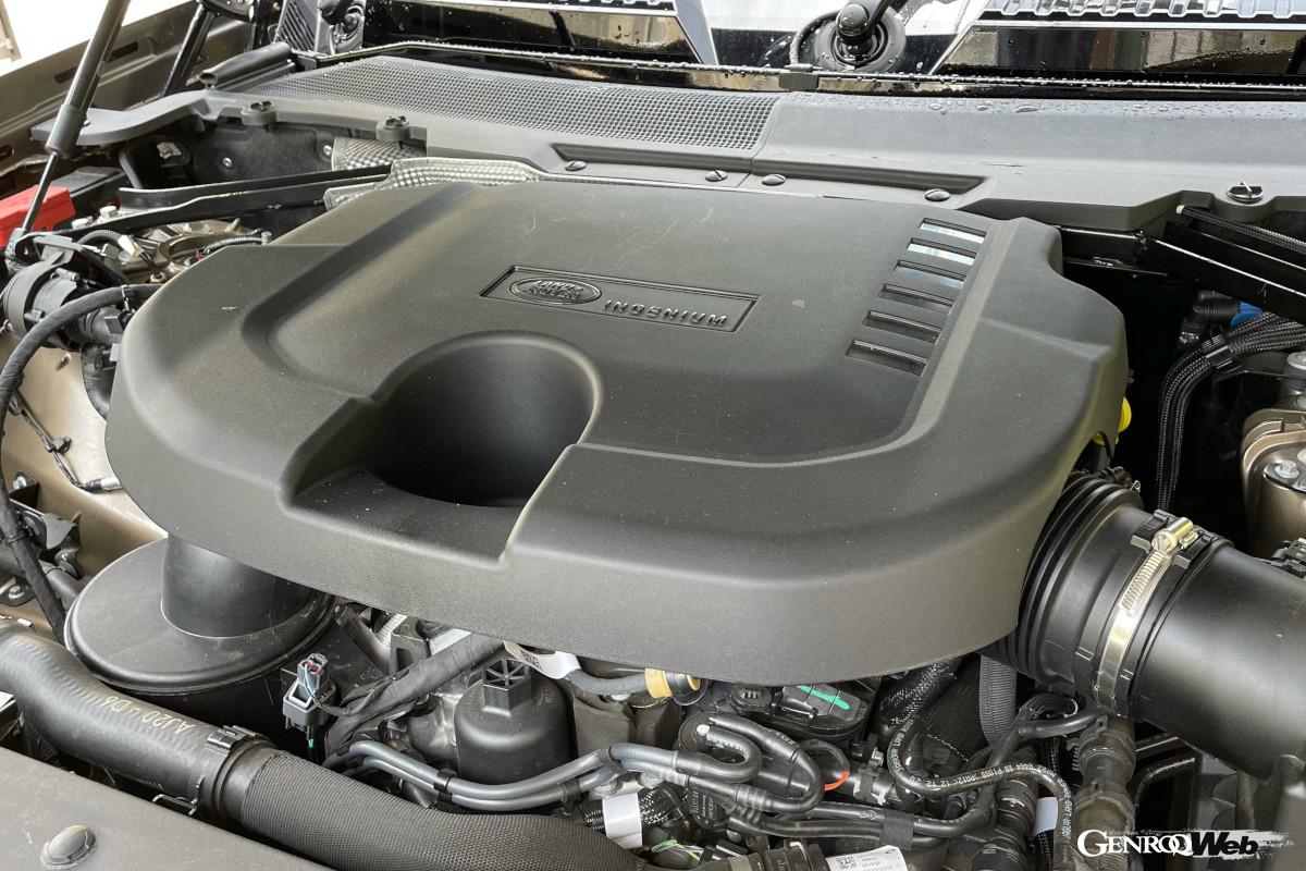 3.0リッターの直6ディーゼルエンジン。不快な振動や音はほとんどなく、ガソリンエンジンと遜色ない快適さだ。