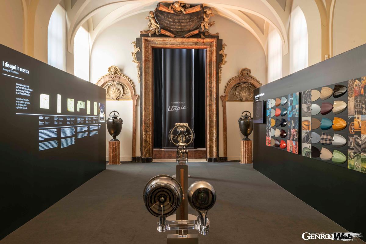 ピエトロ・C・マラーニがキュレーションを担当した特別展、「The shape of air: from Leonardo to Pagani Utopia」では、ユートピアの開発過程が紹介される。