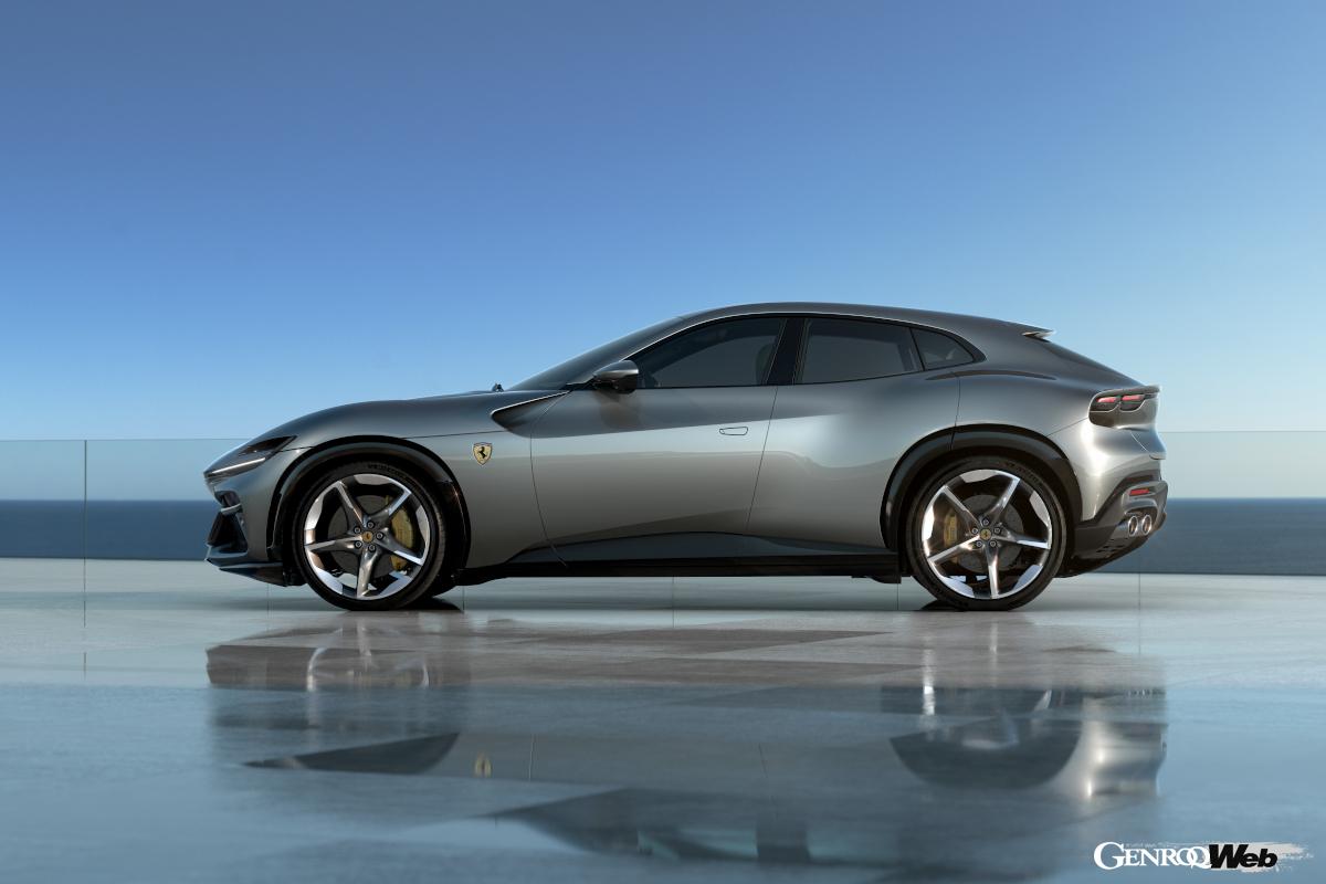 Aピラー直前にレイアウトされたエアロパーツは、F12ベルリネッタにも採用されたウイングで「エアロブリッジ」と命名された。