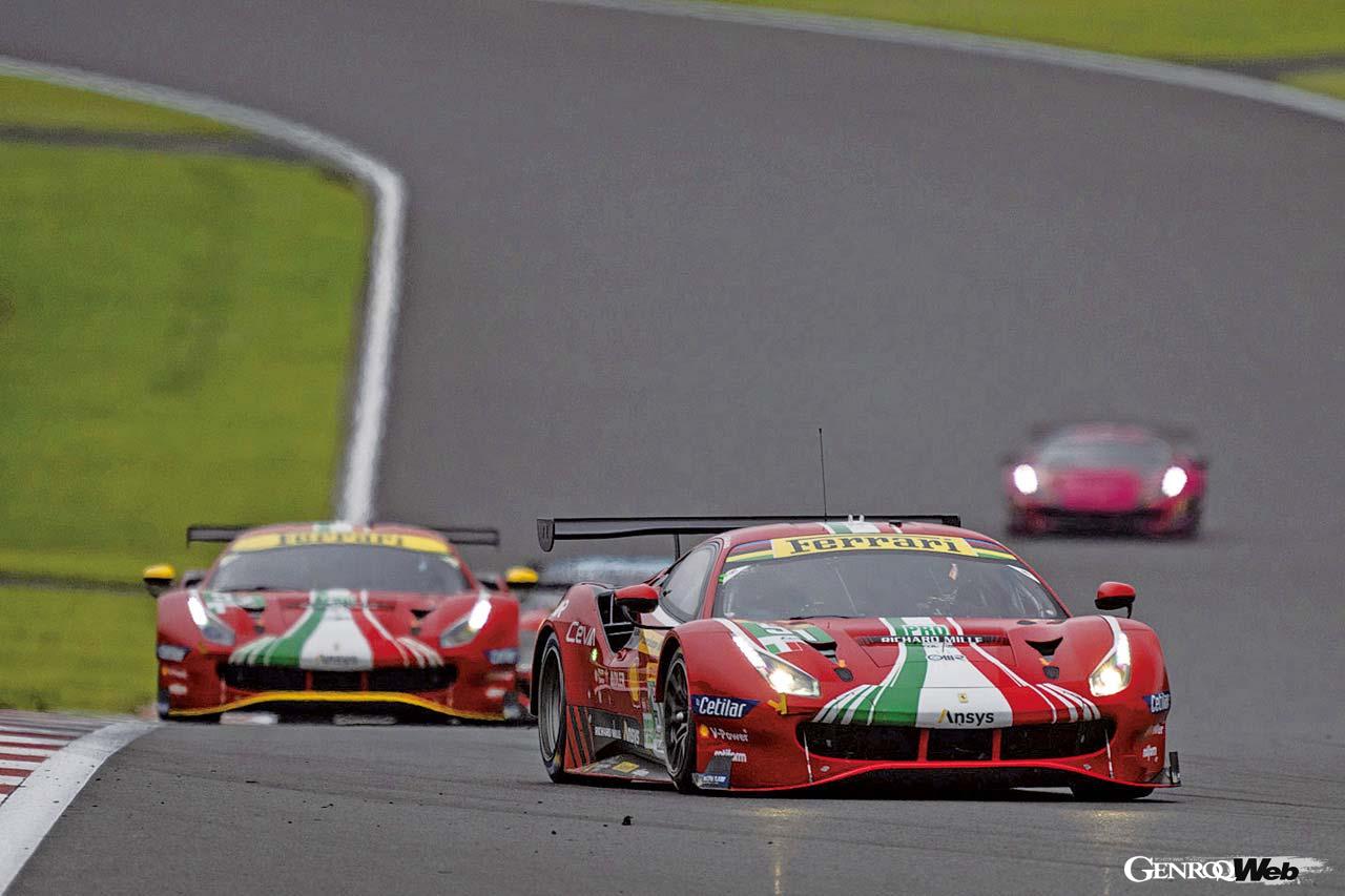 フェラーリのワークスチームであるAFコルセの2台はGTEプロクラスで1-2フィニッシュを飾った。