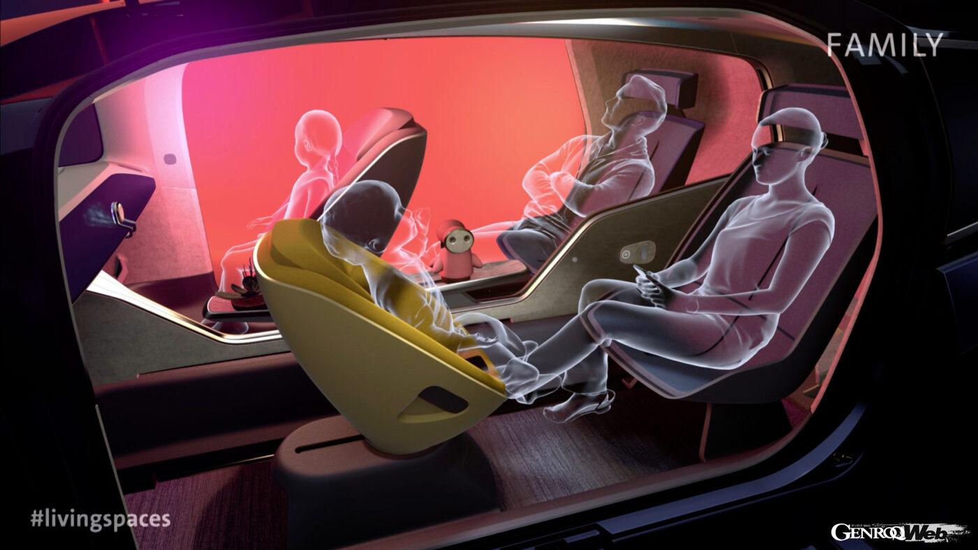 フォルクスワーゲンのコンセプトカー、GEN.TRAVELのコンセプトスケッチ。ファミリーモード