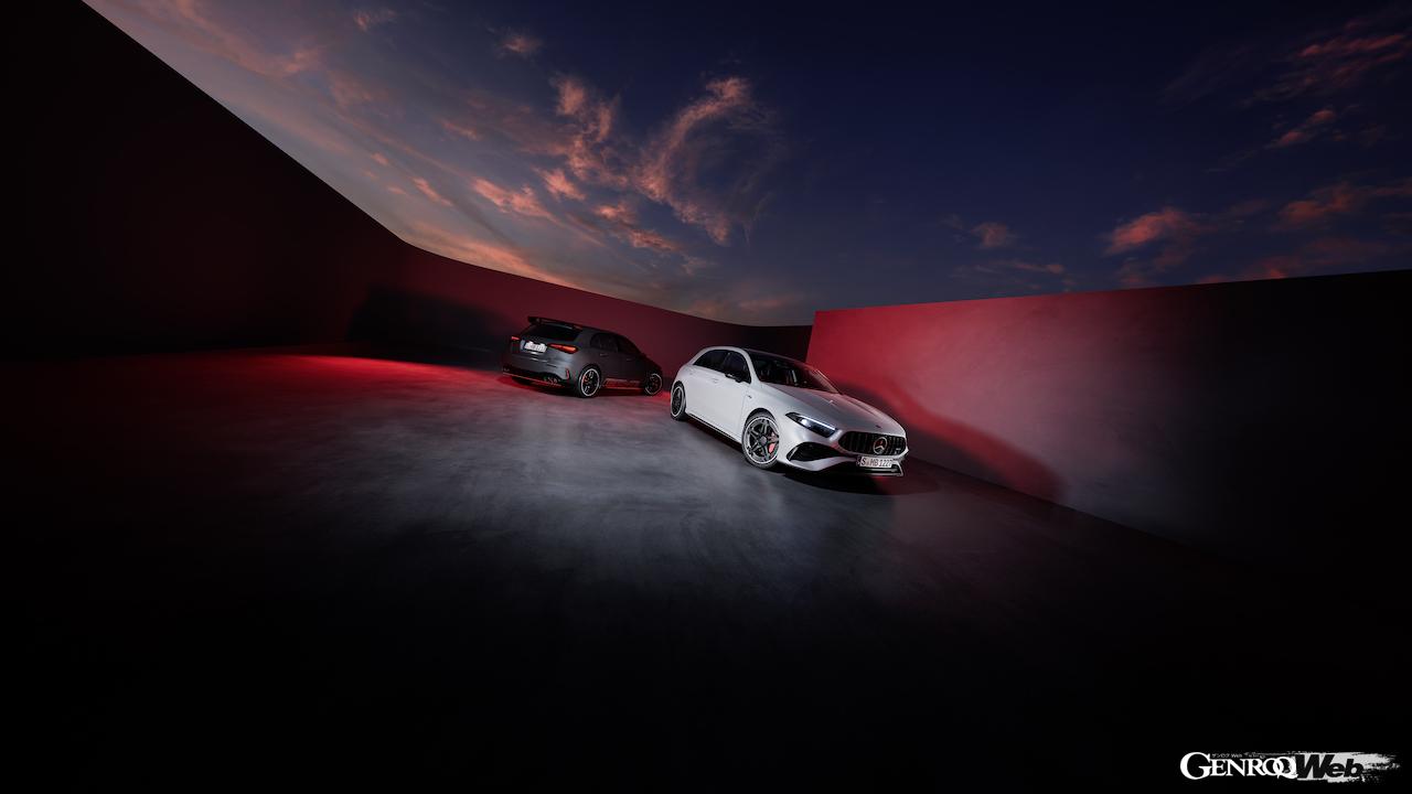 「メルセデスAMG A 45 S 4MATIC+ 」と「メルセデスAMG A 35 4MATIC」のエクステリア。