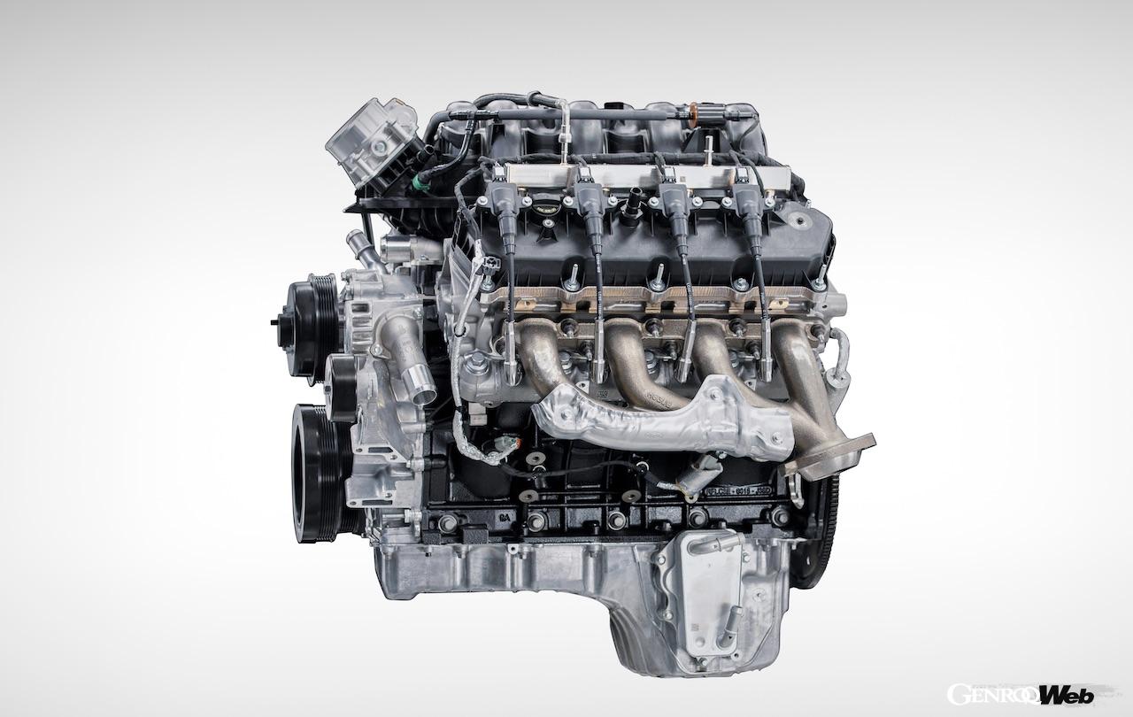 大型フルサイズピックアップ「フォード Fシリーズ スーパーデューティ」に搭載される、6.8リッターV型8気筒ガソリンエンジン。