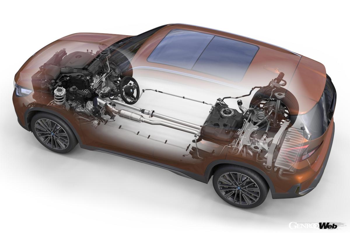 コンパクトSUVながら48Vマイルドハイブリッドモデルを用意するX1。コクピットも最新のBMWデザイン言語が採用されている。