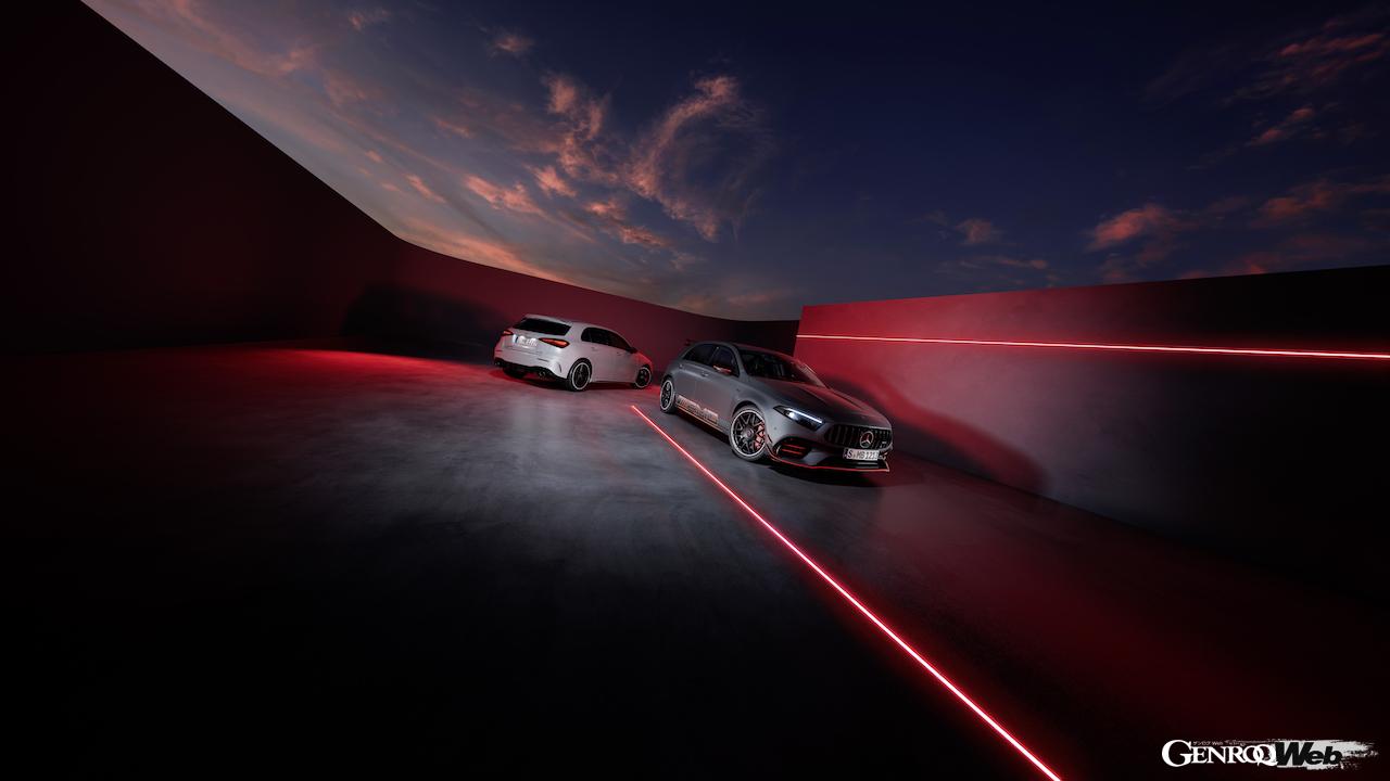 「メルセデスAMG A 45 S 4MATIC+ 」と「メルセデスAMG A 35 4MATIC」のエクステリア。