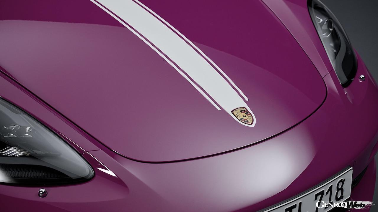 新色「ルビースター・ネオ」のボディカラーをチョイスした、ポルシェ 718 ボクスター スタイルエディション。