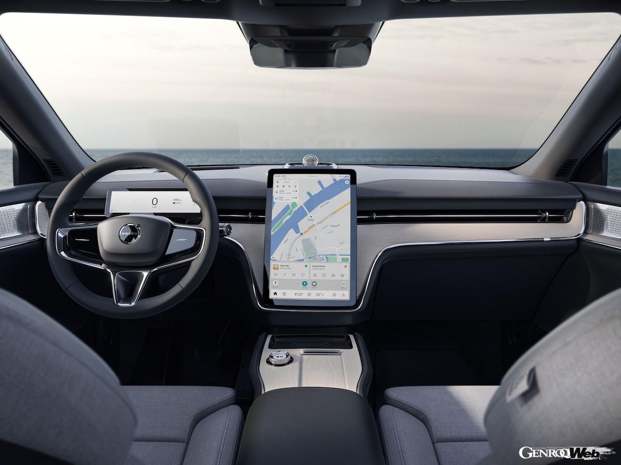 フル電動フラッグシップSUV「ボルボ EX90」の先進的なコクピット。
