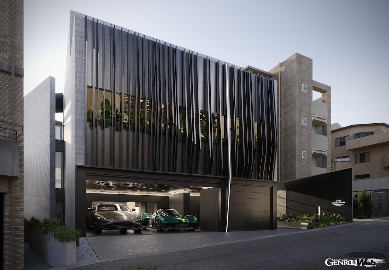 アストンマーティン・オーナーにとって夢の住宅とも言える「№001 南青山」は、東京の素晴らしい景色を眺望できる地上3階地下1階の住宅となる。
