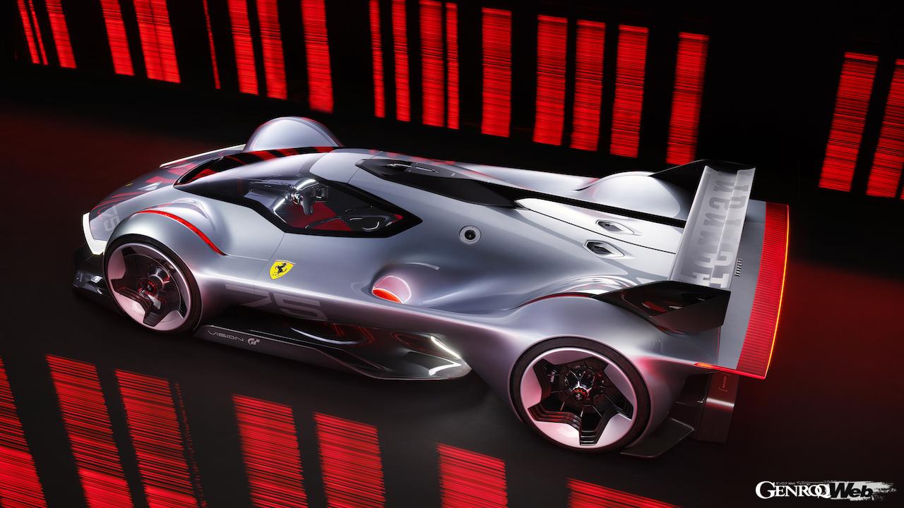 PS4／PS5用ゲーム『グランツーリスモ』とコラボした「フェラーリ ヴィジョン グランツーリスモ」のエクステリア。