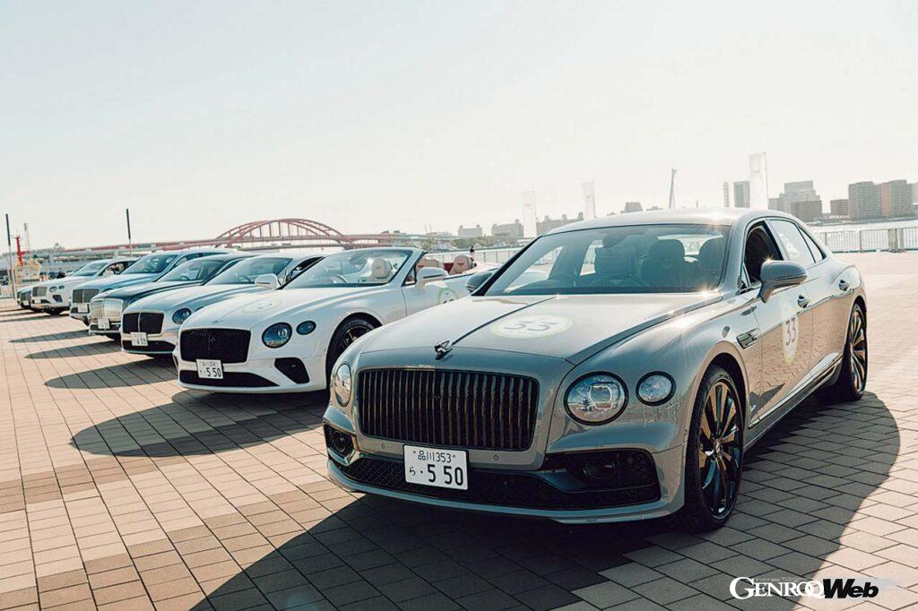 天候にも恵まれたこのイベント。スタート地点の新神戸はまさに抜けるような青空で、十数台のベントレーの出発を祝福していた。