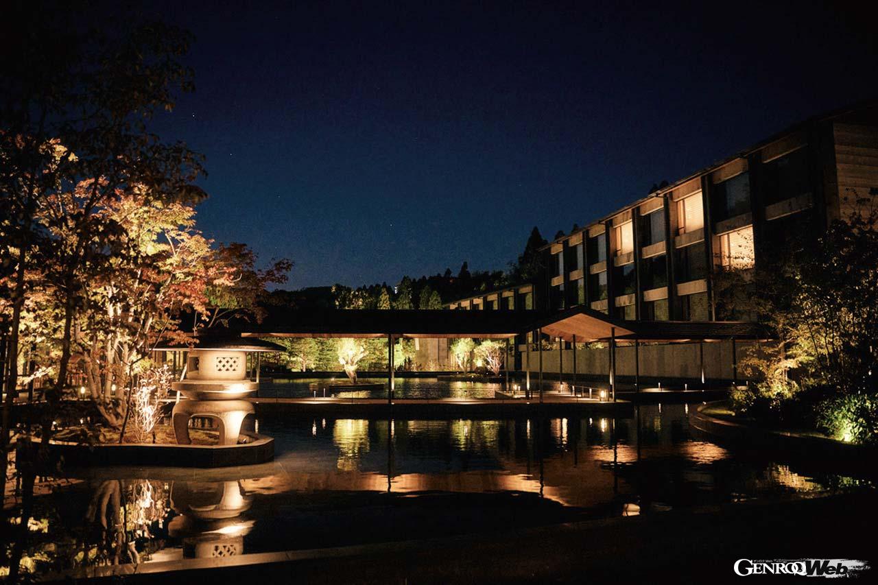 2日目の最後に訪れた宿は、豊かな自然に囲まれた京都の奥座敷、洛北にオープンしたホテル、ROKU KYOTO。2021年9月に開業したばかりだ。