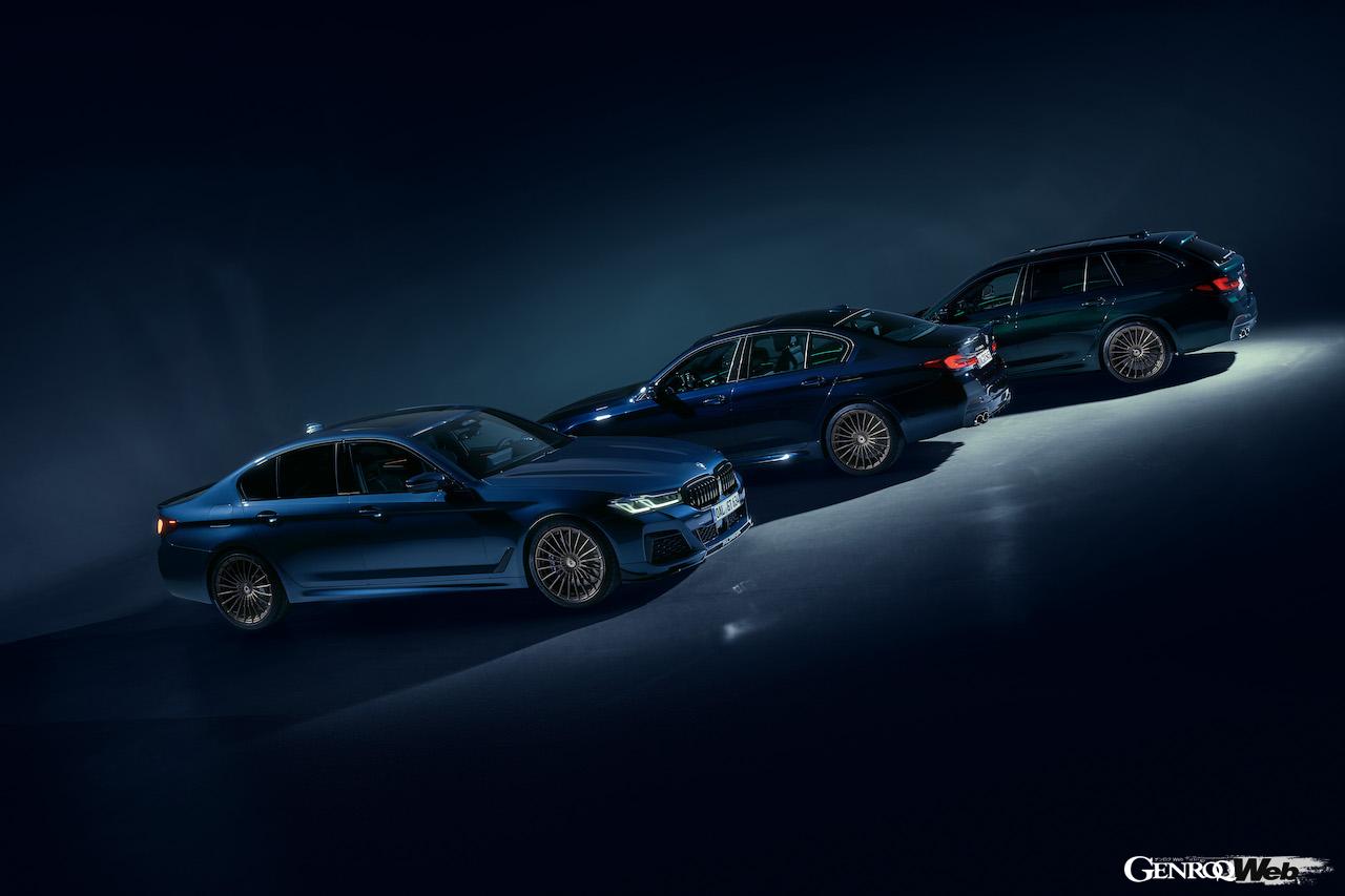 BMW 5シリーズをベースに、エクステリアやパワーユニットを大幅にパワーアップした「BMW アルピナ B5 GT」のツーリングとリムジン。日本への導入は近く発表される予定だ。
