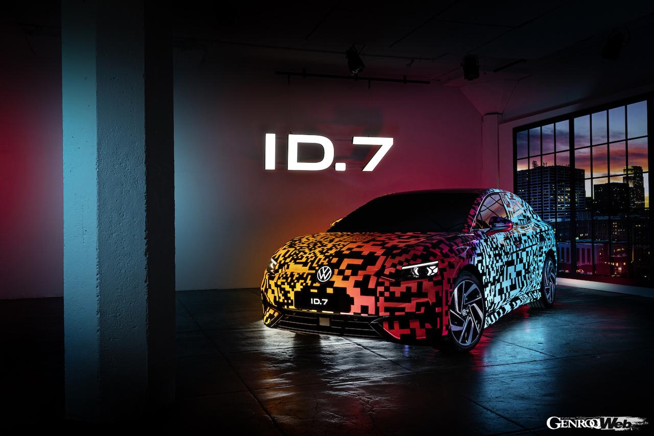新型フル電動サルーン「フォルクスワーゲン ID.7」のエクステリア。