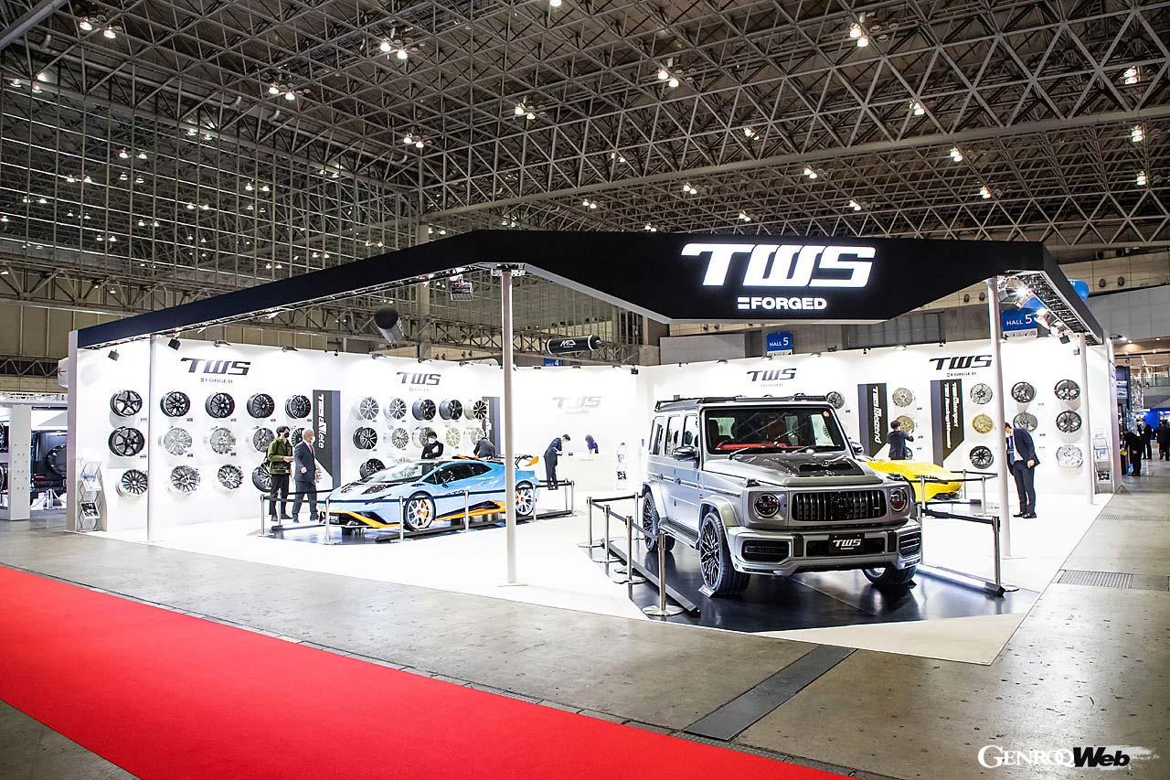TWSは、AMG G 63（ブラバス）×Exlete 310M Exe Mono、Exspur RN2＋UDMを装着したウラカンSTO、Exspur EX-fFを装着したローマを展示した。